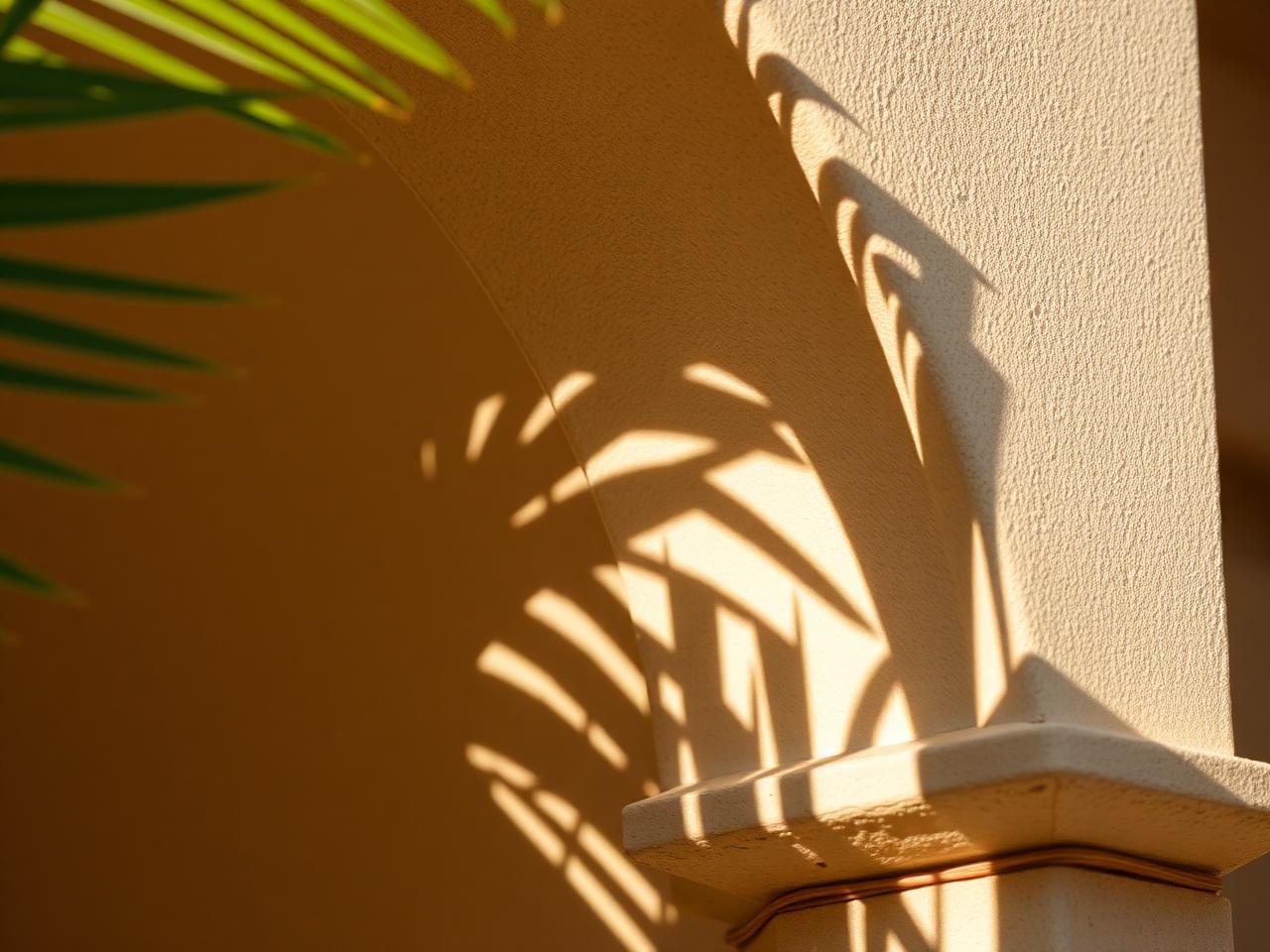 Détail : arche en pierre et ombre douce.